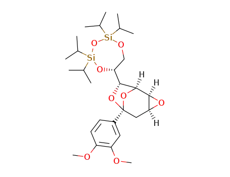 Molecular Structure of 401612-68-8 ((1R,2S,4S,6S,8S)-6-(3,4-Dimethoxy-phenyl)-8-((R)-2,2,4,4-tetraisopropyl-[1,3,5,2,4]trioxadisilepan-6-yl)-3,7,9-trioxa-tricyclo[4.2.1.0<sup>2,4</sup>]nonane)