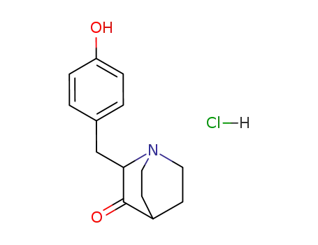 2-[(4-Hydroxyphenyl)methyl]-1-azabicyclo[2.2.2]octan-3-one--hydrogen chloride (1/1)