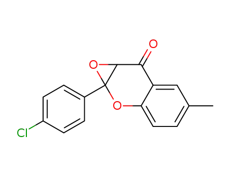 Molecular Structure of 136764-54-0 (1a,7a-Dihydro-5-methyl-1a-(4-chlorophenyl)-7H-oxireno<b><1>benzopyran-7-one)