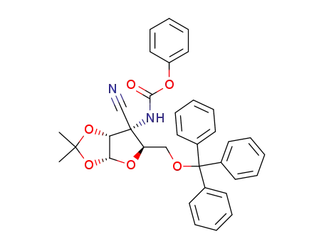 N-phenyloxycarbonyl-3-amino-3-C-cyano-3-deoxy-5-O-trityl-1,2-O-isopropylidene-α-D-ribofuranose
