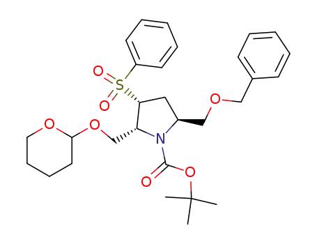 (2R,3S,5S)-1-tert-butoxycarbonyl-2-tetrahydropyranyloxymethyl-3-phenylsulfonyl-5-benzyloxymethylpyrrolidine