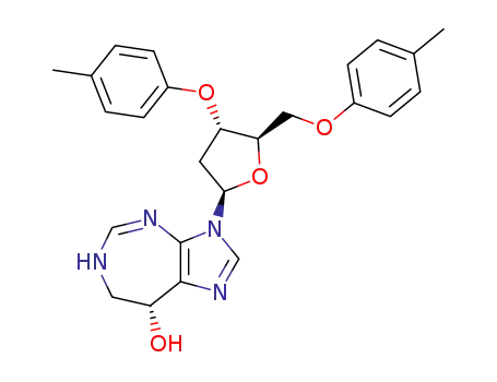 (8R)-3-(2-deoxy-3,5-di-O-p-toluoyl-β-D-erythro-pentofuranosyl)-3,6,7,8-tetrahydroimidazo<4,5-d><1,3>diazepin-8-ol
