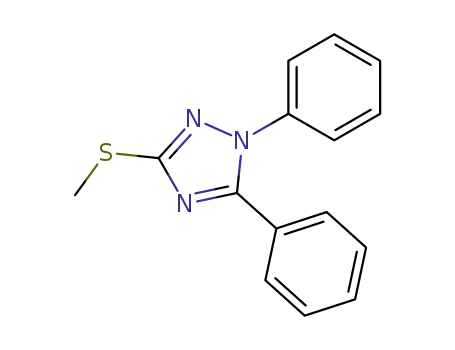 Molecular Structure of 72234-23-2 (1H-1,2,4-Triazole, 3-(methylthio)-1,5-diphenyl-)