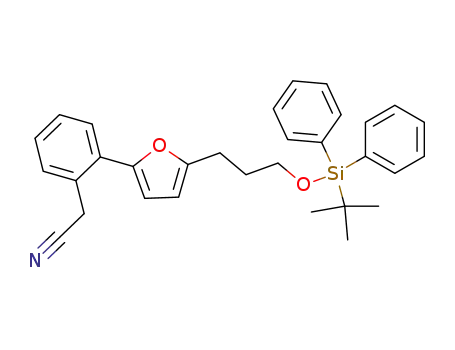 1-[5-'-(3''-tert-butyldiphenylsilyloxy-propan-1''-yl)-2'-furanyl]-2-methylcyanobenzene