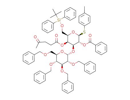 p-methylphenyl 2-O-benzoyl-3-O-(2,3,4,6-tetra-O-benzyl-α-D-glucopyranosyl)-6-O-tert-butyldiphenylsilyl-4-O-levulinyl-1-thio-β-D-galactopyranoside