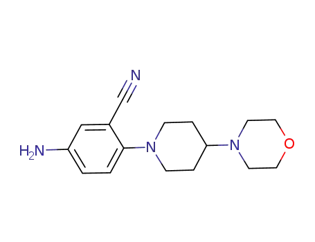 Molecular Structure of 288252-22-2 (Benzonitrile, 5-amino-2-[4-(4-morpholinyl)-1-piperidinyl]-)