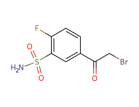 Molecular Structure of 68504-85-8 (Benzenesulfonamide, 5-(bromoacetyl)-2-fluoro-)