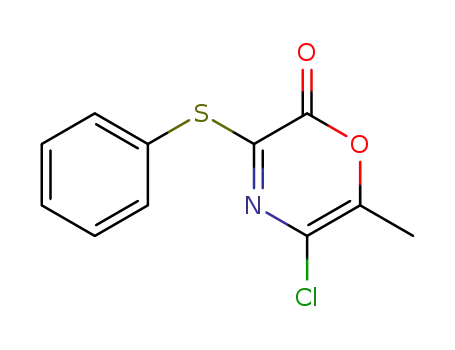 Molecular Structure of 155959-00-5 (5-chloro-6-methyl-3-phenylsulfenyl-2(H)-1,4-oxazin-2-one)