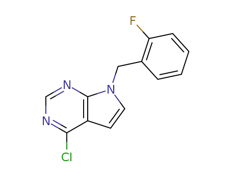 Molecular Structure of 171620-43-2 (7-(2-FLUOROBENZYL)-4-CHLORO-7H-PYRROLO[2,3-D]PYRIMIDINE)