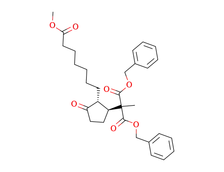 2-[(1S,2R)-2-(6-Methoxycarbonyl-hexyl)-3-oxo-cyclopentyl]-2-methyl-malonic acid dibenzyl ester
