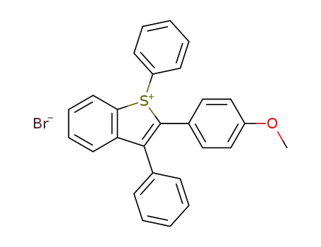 Molecular Structure of 143521-39-5 (Benzo[b]thiophenium, 2-(4-methoxyphenyl)-1,3-diphenyl-, bromide)