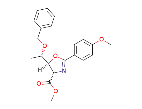 Molecular Structure of 158719-53-0 (methyl (4S,5S,1'S)-5-<1'-(benzyloxy)ethyl>-2-(p-methoxyphenyl)-2-oxazoline-4-carboxylate)