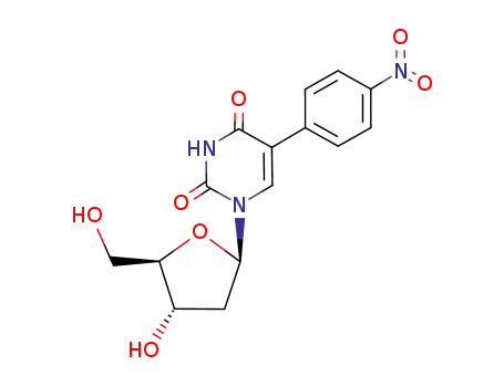 Molecular Structure of 108664-94-4 (Uridine, 2'-deoxy-5-(4-nitrophenyl)-)