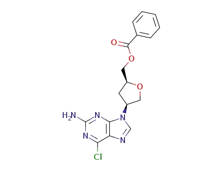 4(S)-(2-amino-6-chloro-9H-purin-9-yl)-2(S)-(O-benzoylmethyl)tetrahydrofuran
