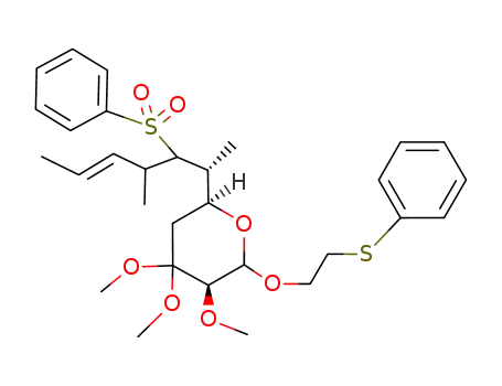 2H-Pyran,
6-[1,3-dimethyl-2-(phenylsulfonyl)-4-hexenyl]tetrahydro-3,4,4-trimethoxy-
2-[2-(phenylthio)ethoxy]-