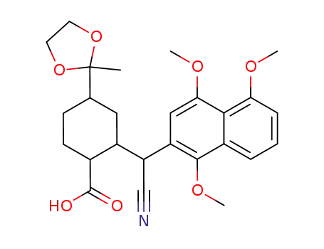 2-<cyano(1,4,5-trimethoxynaphth-2-yl)methyl>-4-(2-methyl-1,3-dioxolan-2-yl)cyclohexane-1-carboxylic acid