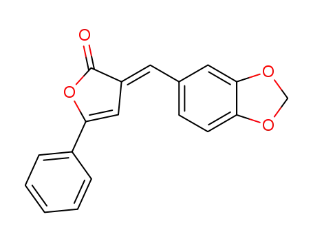 Molecular Structure of 84023-87-0 (3-(1,3-benzodioxol-5-ylmethylene)-5-phenyl-2(3H)-furanone)