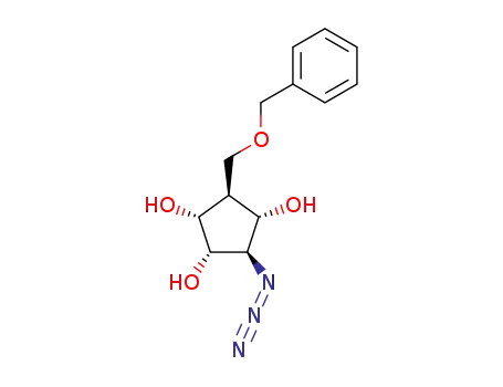 Molecular Structure of 100021-15-6 ((+/-)-(1α,2α,3β,4α,5β)-3-azido-5-<(phenylmethoxy)methyl>-1,2,4-cyclopentanetriol)