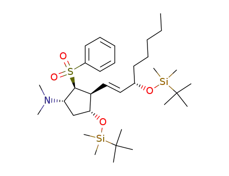 (1S,2S,3S,4R)-cis-4-(tert-Butyldimethylsiloxy)-trans-3-<(E,S)-3'-(tert-butyldimethylsiloxy)-1'-octenyl>-1-(dimethylamino)-trans-2-(phenylsulfonyl)cyclopentane