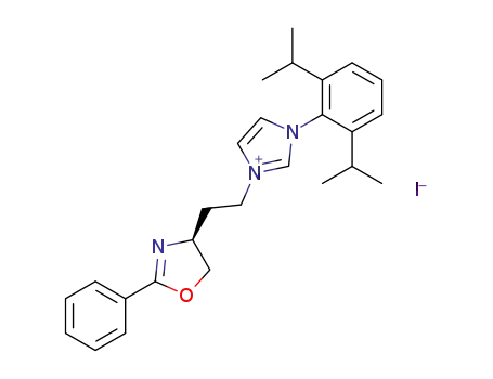 1-((((S)-4',5'-dihydro-2'-phenyl-4'-oxazolyl)ethyl)-3-(2,6)-diisopropylphenyl)imidazolium iodide