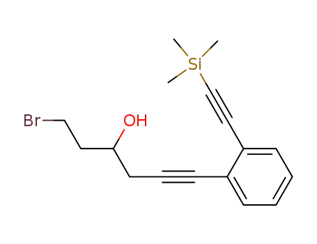 1-Bromo-6-<2'-<(trimethylsilyl)ethynyl>phenyl>hex-5-yn-3-ol