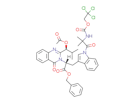 (R)-2-[2-((S)-1-Acetoxy-2-methyl-propyl)-4-oxo-4H-quinazolin-3-yl]-3-{1-[2-methyl-2-(2,2,2-trichloro-ethoxycarbonylamino)-propionyl]-1H-indol-3-yl}-propionic acid benzyl ester
