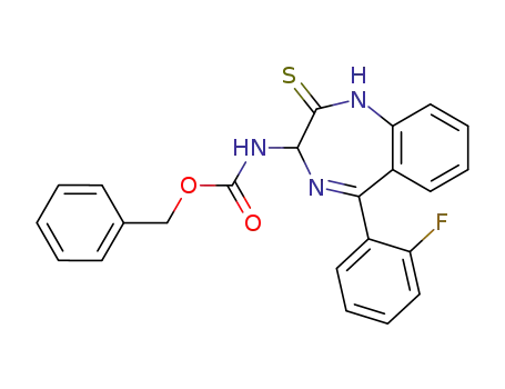 <5-(2-fluorophenyl)-2,3-dihydro-2-thioxo-1H-1,4-benzodiazepin-3-yl>carbamic acid phenyl methyl ester