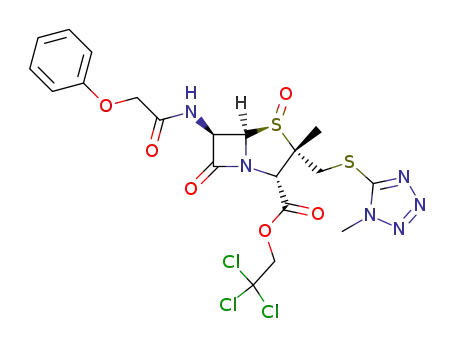 trichloroethyl 2α-<(1-methyl-1,2,3,4-tetrazol-5-yl)thiomethyl>-2β-methyl-6β-(phenoxyacetamido)penam-3α-carboxylate 1β-oxide