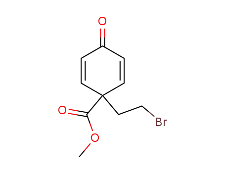 Molecular Structure of 138432-67-4 (4-(2'-bromoethyl)-4-carbomethoxy-2,5-cyclohexadien-1-one)
