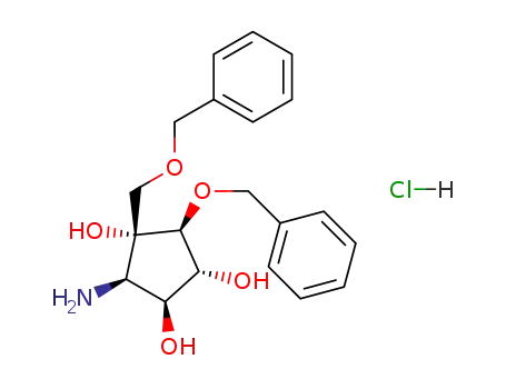 (1R,2S,3R,4R,5S)-3-Amino-5-benzyloxy-4-benzyloxymethyl-cyclopentane-1,2,4-triol; hydrochloride