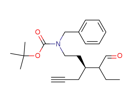 Molecular Structure of 189952-76-9 (Carbamic acid, [3-(1-formylpropyl)-5-hexynyl](phenylmethyl)-,
1,1-dimethylethyl ester, (3S)-)