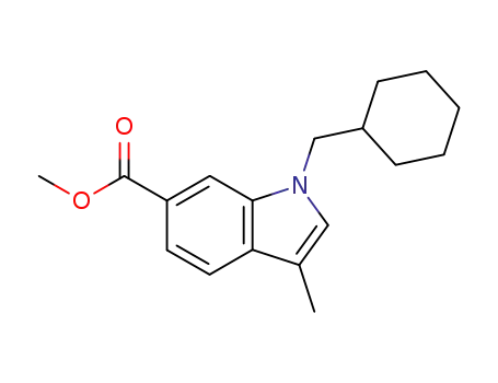Molecular Structure of 201286-78-4 (methyl 1-cyclohexylmethyl-3-methyl-1 H-indole-6-carboxylate)