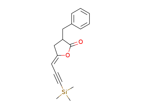 3-benzyl-5(Z)-<3-(trimethylsilyl)prop-2-ynylidene>tetrahydro-2-furanone