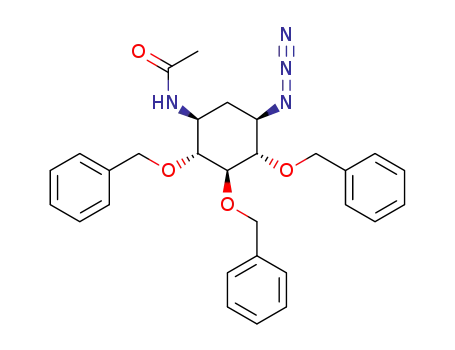 (2-L-1,3,5/2,4)-1-acetamido-5-azido-2,3,4-tri-O-benzyl-2,3,4-cyclohexanetriol