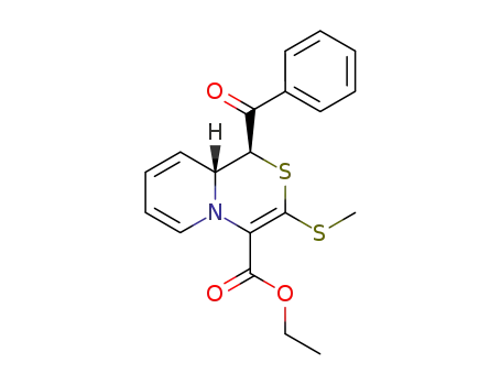 Pyrido[2,1-c][1,4]thiazine-4-carboxylic acid,
1-benzoyl-1,9a-dihydro-3-(methylthio)-, ethyl ester, trans-