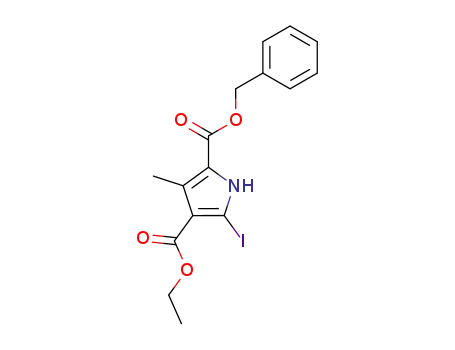 1H-Pyrrole-2,4-dicarboxylic acid, 5-iodo-3-methyl-, 4-ethyl
2-(phenylmethyl) ester