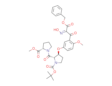 Methyl Ester of N-<3-<<3-<1-Oxo-2-(benzyloxycarbonyl)-2-hydroxyiminoethyl>-4-methoxyphenyl>oxy>-N-(tert-butoxycarbonyl)-(2S,3S)-prolyl>-(S)-proline