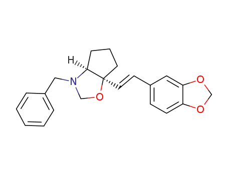 (+/-)-cis-2-N-Benzyl-6a<(E)-2-(1,3-benzodioxol-5-yl)ethenyl>-1-oxa-3-azabicyclo<3.3.0>octane