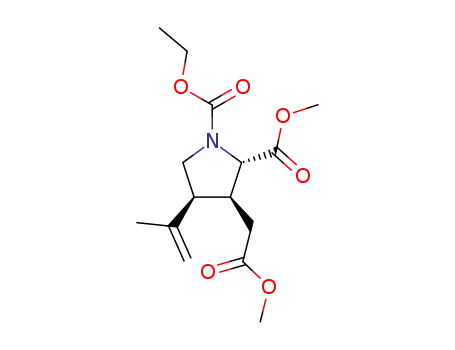 Molecular Structure of 87682-50-6 (ethyl methyl (2S,3S,4S)-3-(carboxymethyl)-4-isopropenyl-1,2-pyrrolidinedicarboxylate)