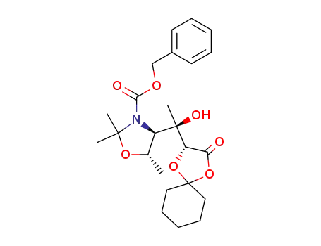 (4R,5S)-4-[(R)-1-Hydroxy-1-((R)-3-oxo-1,4-dioxa-spiro[4.5]dec-2-yl)-ethyl]-2,2,5-trimethyl-oxazolidine-3-carboxylic acid benzyl ester