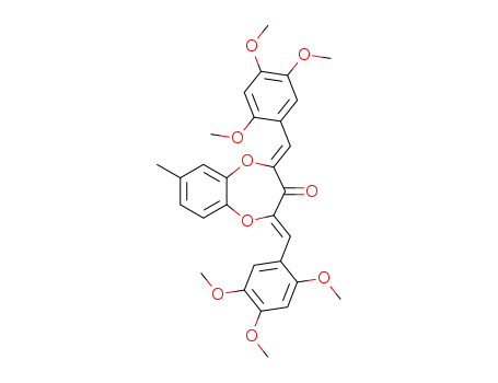 Molecular Structure of 1430403-79-4 (7-methyl-2,4-bis[1-(2,4,5-trimethoxyphenyl)meth-(Z)-ylidene]benzo[b]-1,4-dioxepin-3-one)