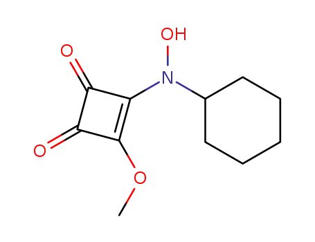 Molecular Structure of 100749-02-8 (3-(N-Hydroxy-cyclohexylamino)-4-methoxy-3-cyclobuten-1,2-dion)
