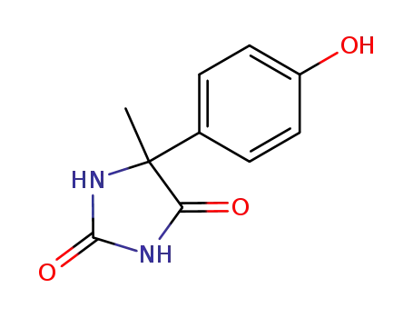Molecular Structure of 110970-05-3 (5-(4-hydroxy-phenyl)-5-methyl-imidazolidine-2,4-dione)