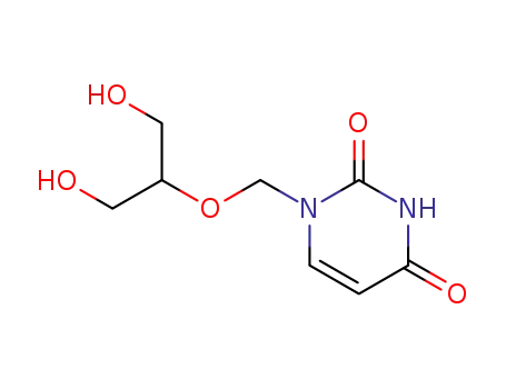 Molecular Structure of 90067-88-2 (2,4(1H,3H)-Pyrimidinedione,
1-[[2-hydroxy-1-(hydroxymethyl)ethoxy]methyl]-)