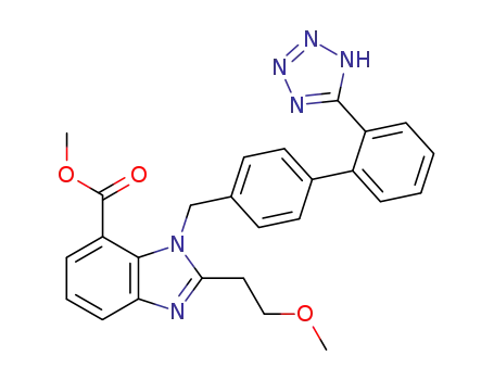 Molecular Structure of 136285-06-8 (Methyl 2-(2-methoxyethyl)-1-[[2'-(1H-tetrazol-5-yl)biphenyl-4-yl]methyl]benzimidazole-7-carboxylate)