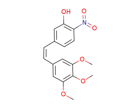 Molecular Structure of 156878-52-3 (2-Nitro-5-<(Z)-(3',4',5'-trimethoxyphenyl)ethenyl>phenol)