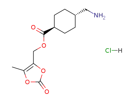 Molecular Structure of 100165-54-6 ((5-methyl-2-oxo-1,3-dioxolen-4-yl)methyl trans-4-(aminomethyl)cyclohexanecarboxylate hydrochloride)