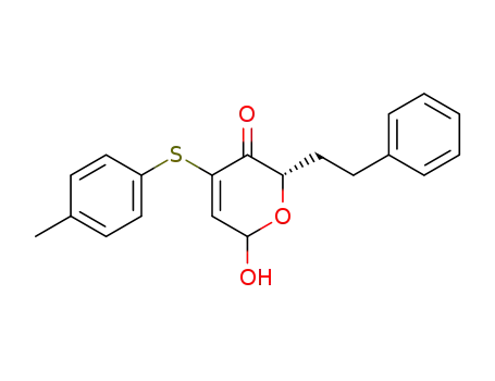 6-hydroxy-2-phenethyl-4-<i>p</i>-tolylsulfanyl-6<i>H</i>-pyran-3-one