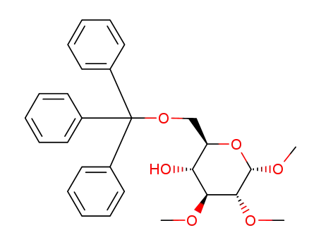 Molecular Structure of 51016-10-5 (methyl 2,3-di-O-methyl-6-O-(triphenylmethyl)-α-D-glucopyranoside)