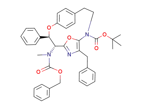 1-benzyl-2-(tert-butyloxycarbonyl)-8(R)-<N-(carbobenzyloxy)-N-methylamino>-7(R)-phenyl-2-aza-5(1,4)-benzena-6-oxa-1(2,5)-oxazolacyclooctaphane